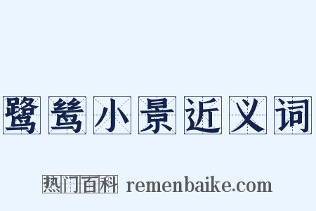 鹭鸶小景近义词是什么意思的图片